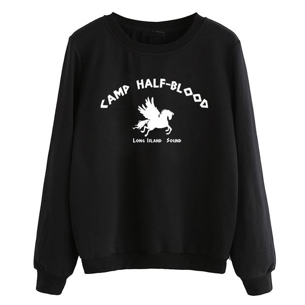 

2018 fall winter harajuku tracksuit women casual sweatshirt camp half blood printed pullover funny hip hop hipster hoodies hoody, Black