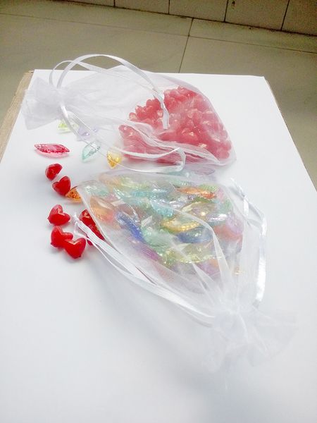 

1000pcs 9*12 white gift bags for jewelry/wedding/christmas/birthday organza bags with handles packaging yarn bag