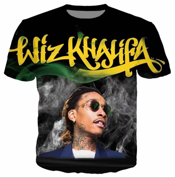 

певица виз халифа женщины мужчины новая мода лето унисекс смешно 3d печати crewneck повседневная футболка топы tee q49, White;black