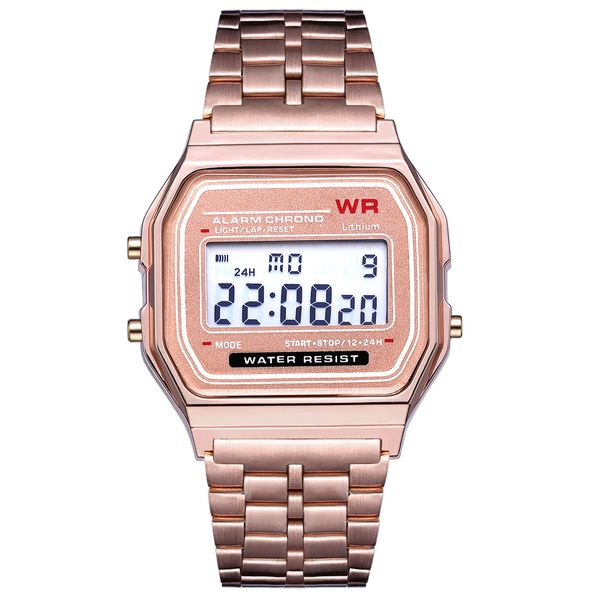 

Ro e gold brand watch f 91w led watche fa hion ultra thin digital led wri t watche f91w men women port watch