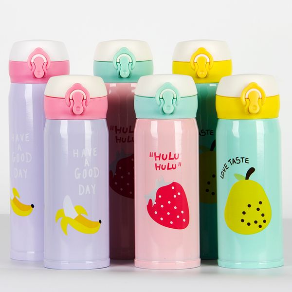 

350/500ml stainless steel travel mug insulated thermos cup creative cute fruit style china coffee mugs for gift cup