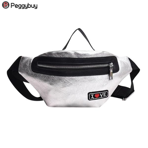 

pu leather women waist bag teenage girl black waist fanny pack belt pouch phone shoulder chest bags fashion white bags new