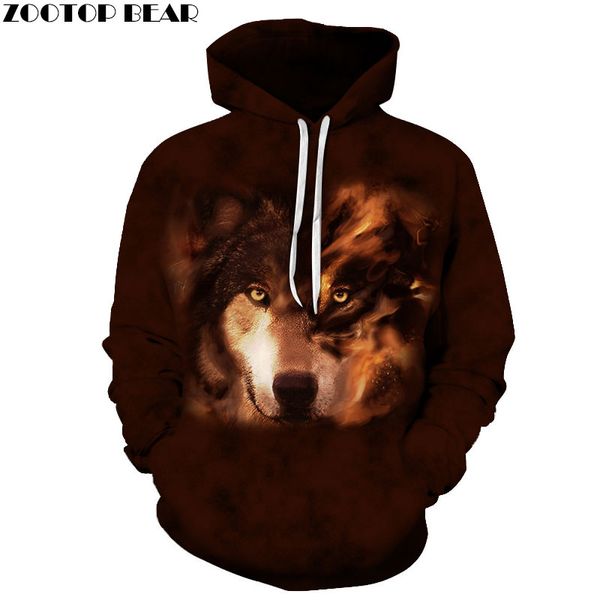 

wolf sweatshirts men hoodies mens tracksuits 3d printing pullover anime hoody streetwear coat brand hoodie drop ship, Black