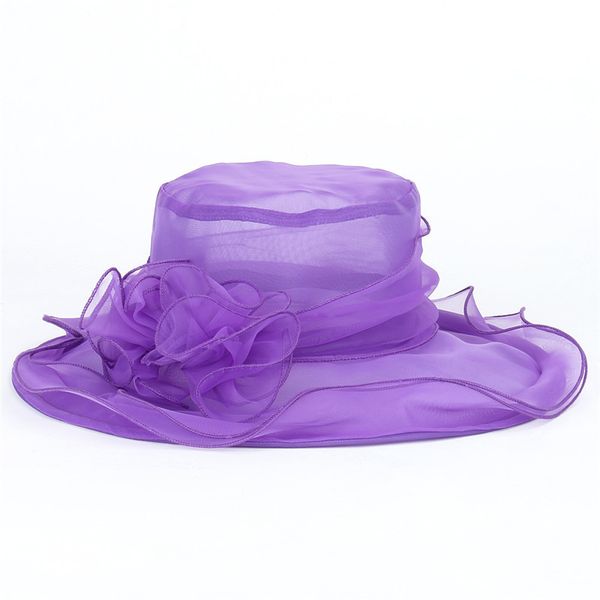 

fashion women sun hat floral ruffles wide large brim summer hat ladies party wedding beach outdoor sun sunbonnet, Blue;gray