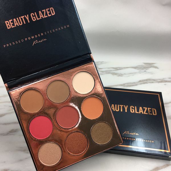 

beauty glazed eyeshadow palette 9 colors makeup eye shadow matte shimmer shining nude make up glitter pigment
