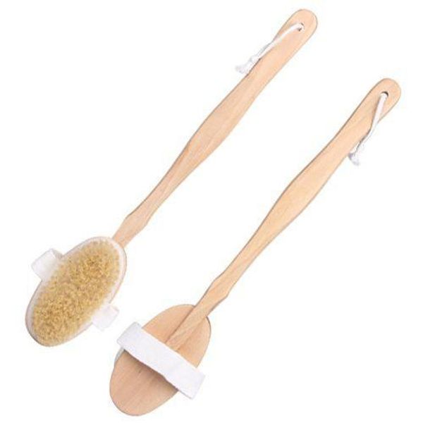 

wooden handle body bath shower back brush scrubber skin cleaning tool