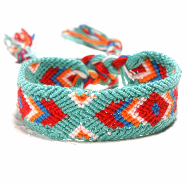 

Diezi bohemia fa hion nepal handmade rainbow wrap bracelet ehthic boho adju table cotton rope friend hip bracelet for women