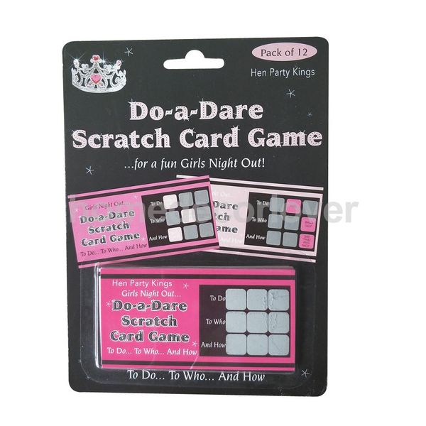 Pack Of 12 Do A Dare Scratch Card Game Funny Joke Toy Wedding