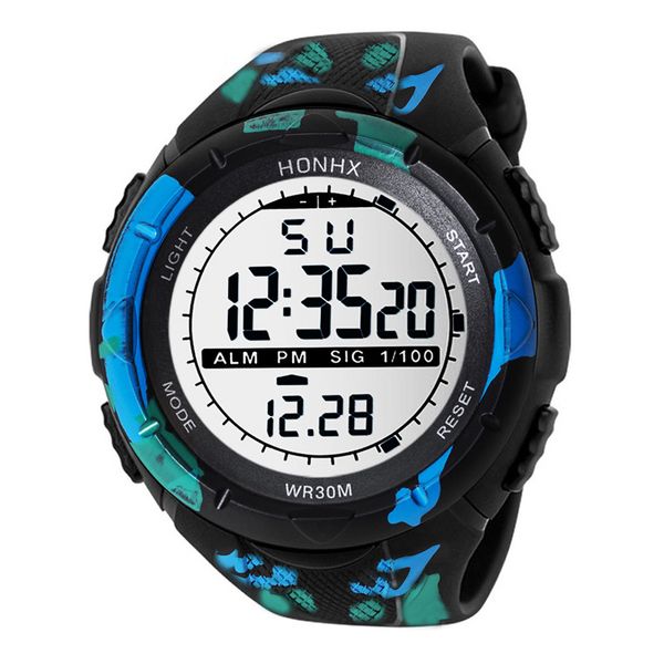 

boys watches waterproof with lcd display fashion waterproof men's boy digital satch date rubber sportive wrist watch new hot, Slivery;brown