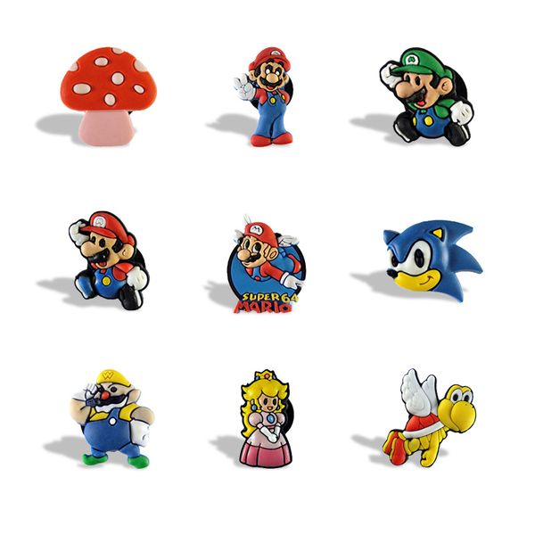 

9pcs super mario cartoon figure magnetic fridge magnet pvc refrigerator sticker anime magnet kid party gift home decor souvenir