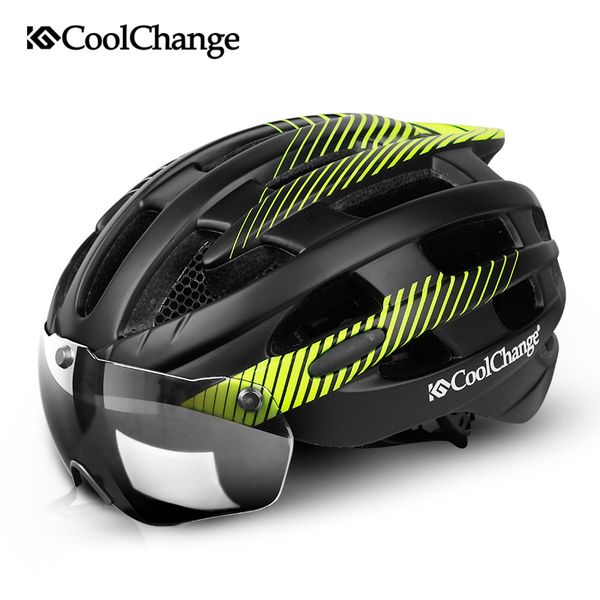 

coolchange men's cycling cap glasses mtb hole road mountain bike hat riding racing bicycle helmet with light for women