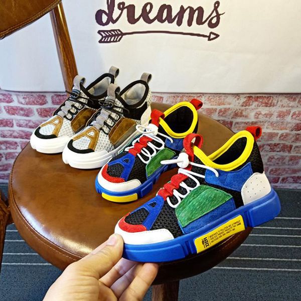 

kids shoes 2018 summer designer children boys wear-resistant sports shoes baby girls breathable casual style shoes, Black;red