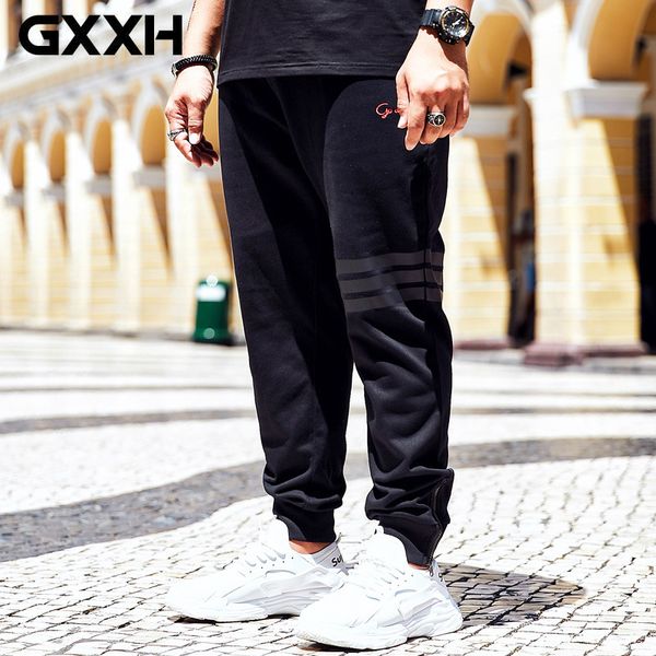 

gxxh plus size autumn pants men loose show thin section casual pants bottom zipper men plus size xxl-6xl black men's trousers