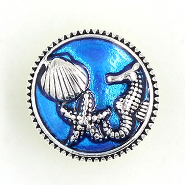 

ocean-themed 18mm snap buttons: seahorse, seashell, starfish - wholesale diy interchangeable for snap jewelry & accessories