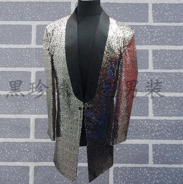 

men grey suits designs masculino homme terno stage costumes for singers men sequin blazer dance clothes jacket star style dress, White;black