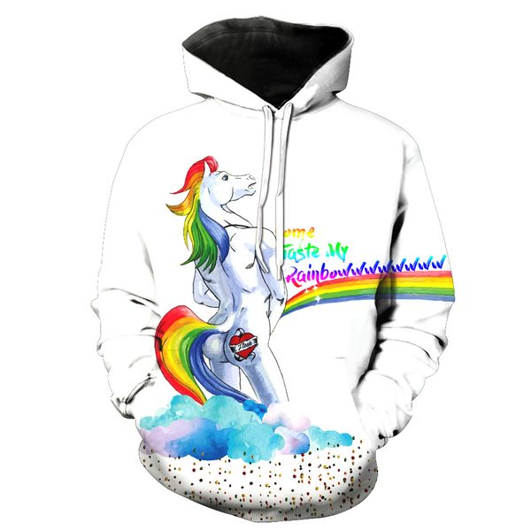 

2018 new fashion sweatshirt men / women 3d hoodies print cartoon flaming horse pattern slim slim stylish hooded hoodies, Black