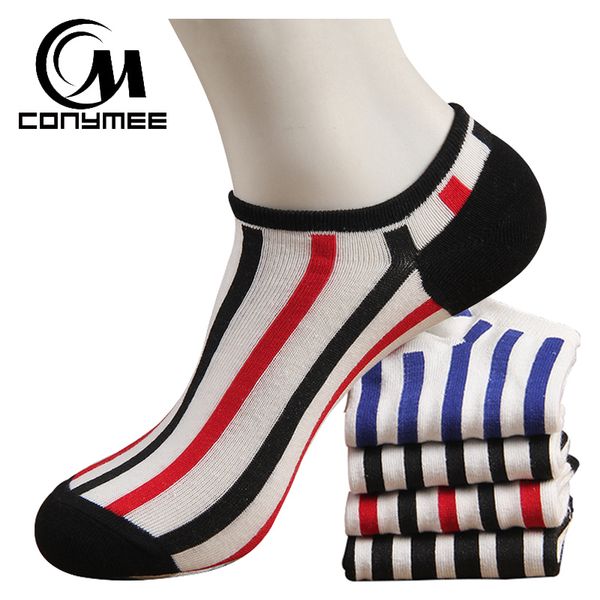 

men ankle socks striped short socks, Black