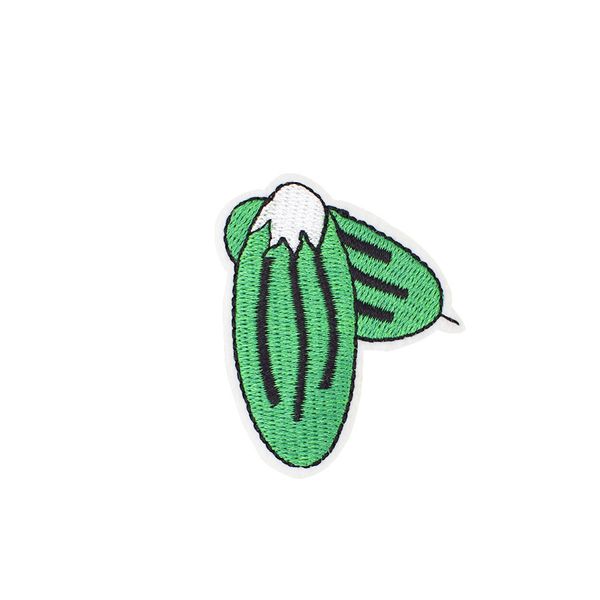 

10pcs diy vegetable melon embroidery patch for t-shirts clothing patches transfer applique stripe stitch patch deal with attire accessories, Black