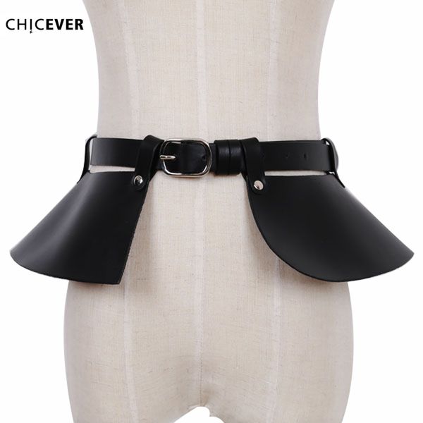 

chicever] unique dual use removable designer belt women pu leather belt fashion s18101807, Black;brown