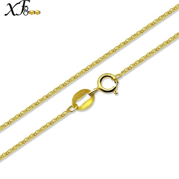 

xf800 fine jewelry genuine 18k yellow gold necklace pendant au750 40cm 45cm 80cm wedding party gift for women chopin xfx312, Silver