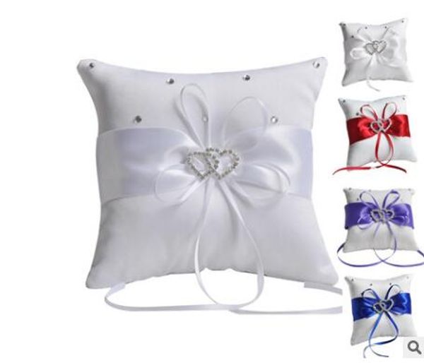 

wedding satin bowknot pillow bride bridegroom butterfly bolster gifts wedding ceremony party stuff accessories 10*10cm dy 001