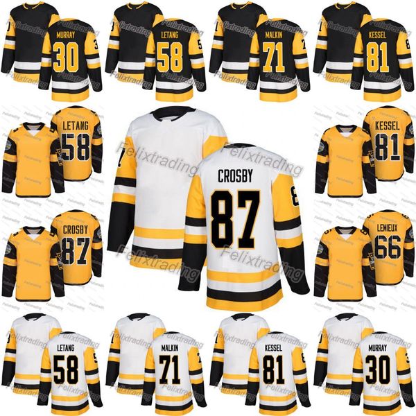 

Hot #87 Sidney Crosby #66 Mario Lemieux #71 Evgeni Malkin #30 Matt Murray #58 Kris Letang #81 Phil Kessel Hockey Jerseys