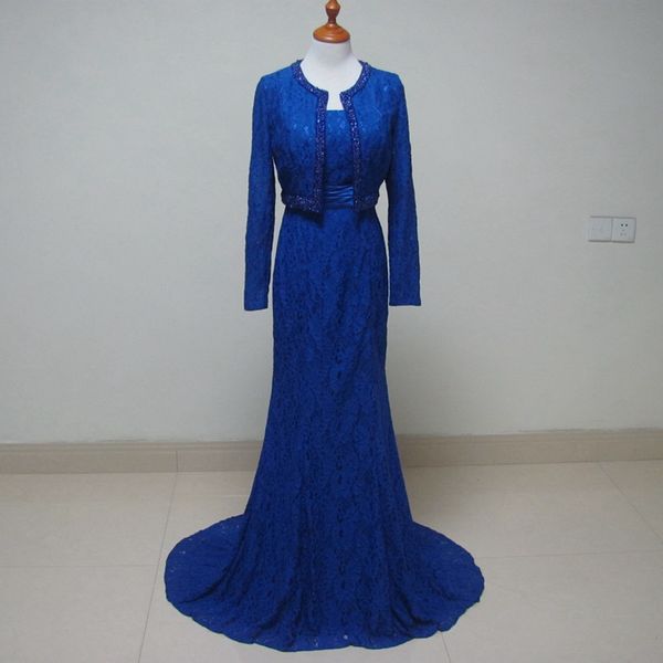

royal blue lace mother of the bride dresses with wrap 2019 new mother's formal party dresses, Black;red