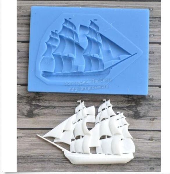 

silicone fondant mold sailboat wedding christmas fondant cake decoration mold grade diy chocolate sugar craft tools