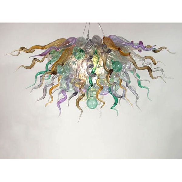 

Colors Lamps Fixture Living Dinner Room Decor Murano Glass Chandelier G9 LED Bulbs Hanging Lamp