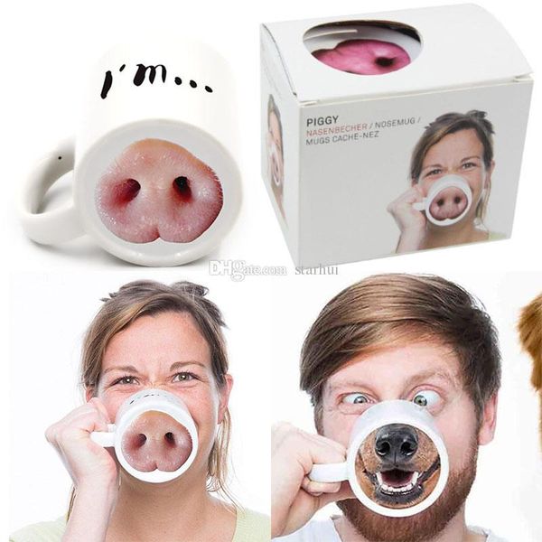 

halloween funny doggy mug ceramic coffee tea cup donkey dog nose designedcoffee tea cup donkey dog nose designed wx-c42