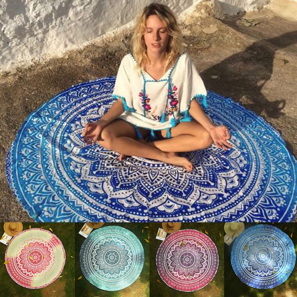 

round mandala tapestry yoga mat wall hanging beach throw towel picnic blanket shawl bohemia decor carpet rug tapestry