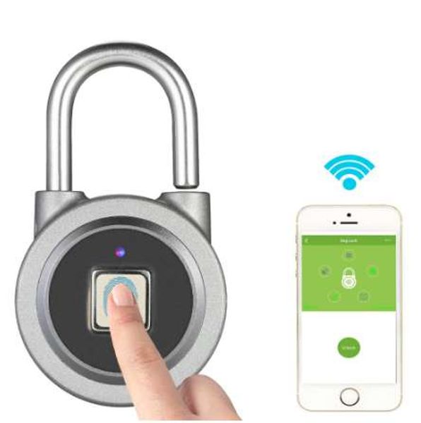 

fingerprint smart keyless lock waterproof app button password unlock anti-theft padlock door lock for android ios system