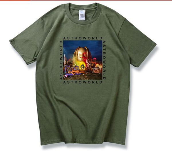 

Mens Astroworld Printed Design T-shirt Women High Street Multiple Color Short Sleeved Tees Tops Travis Scott Lovers Fashion Hip Hop Tshirt