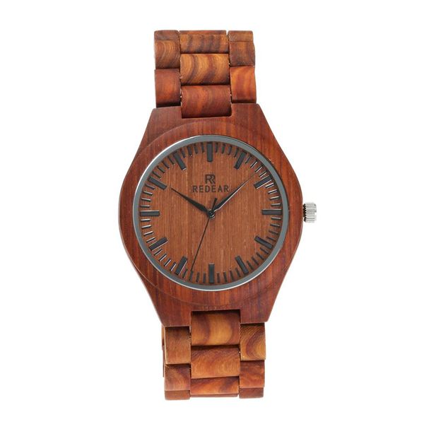 

retro men's watch red sandalwood leisure watches personality wood business quartz wristwatches sale, Slivery;brown