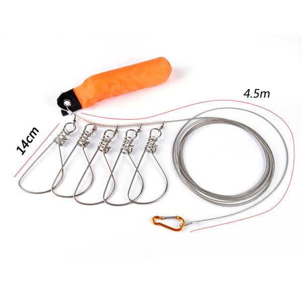 

good fish stringer fishing lock fishing rope set for accessories tackle 5 keychain snaps stainless steel ropes float rn