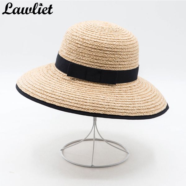 

summer hat for women wide brim raffia straw hats ladies floppy sun hats feminino foldable beach y26, Blue;gray