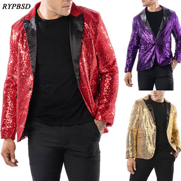 

men performance suit korean fashion single button men stage suit turn-down collar slim fit mens blazer jacket stage, White;black