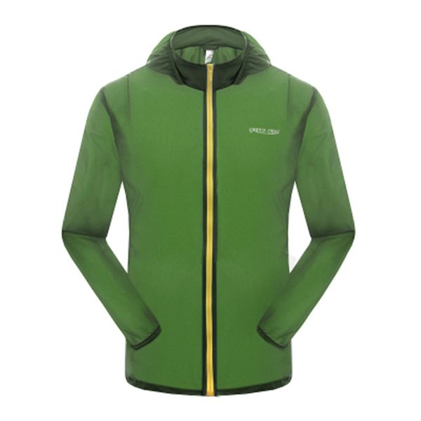 

outdoors hiking green jacket cycling windbreaker waterproof and windproof cycling jackets camping clothes thin rain jacket men