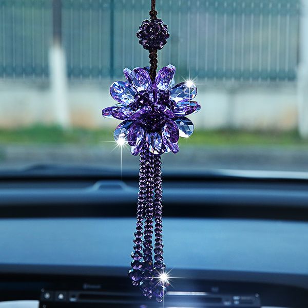 

hand make car pendant diamond crystal ball automobile rear view mirror ornaments trim hanging suspension auto decoration