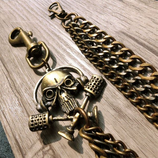 

heavy rock punk skull metal hip hop gothic pants wallet jean pant key men's waist key belt chain accessories jewelrydr61, Silver