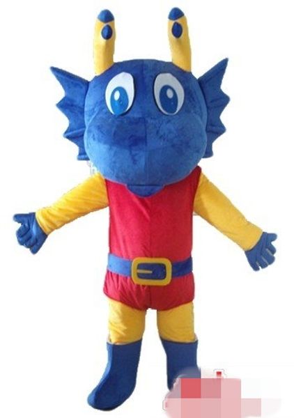 Personalizado dragão azul traje da mascote tamanho adulto frete grátis