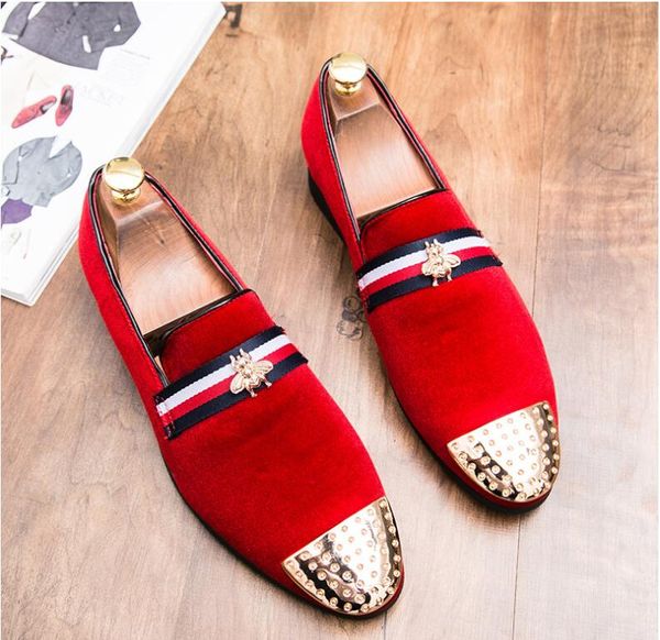 

Newest Men luxury Designer Bee charming Casual Shoes Male Homecoming Dress Wedding Party Prom shoes zapatos 1h65