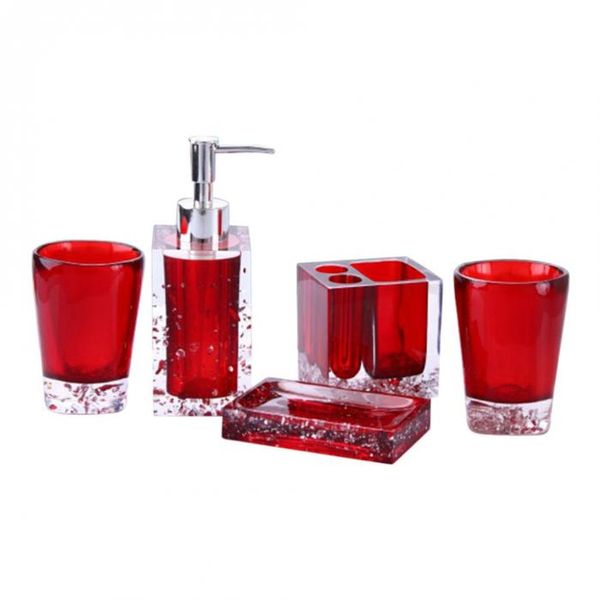 

5 шт смола ванна набор аксессуары для ванной комнаты мыльница зубная щетка держатель лосьон диспенсер тумблеры для отеля главная