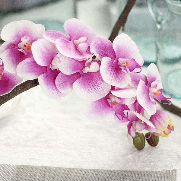 

brand 72cm party 2pcs pu orchids latex orchid artificial real touch phalaenopsis for wedding centerpieces home decorative flowers