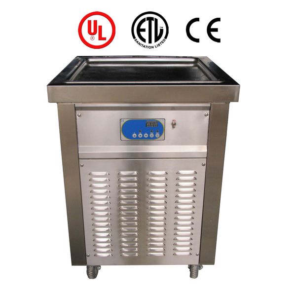 

ent to door eu usa etl ce single square 50*50cm pan fry ice cream machine fried ice cream machine yogurt roll ice cream machine