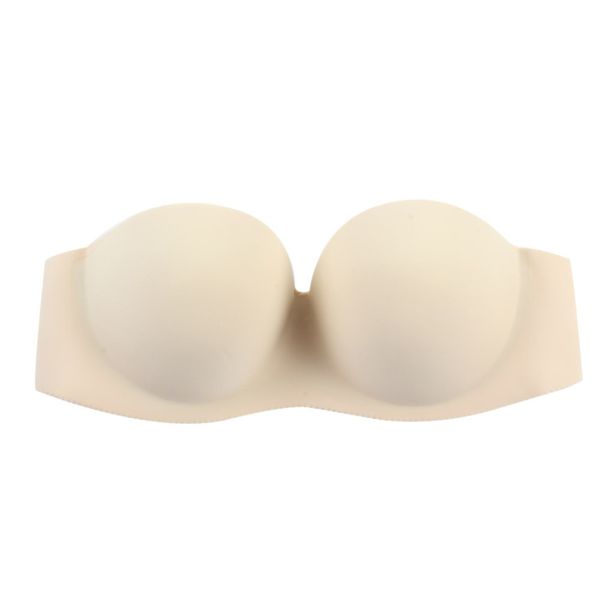 

strapless self adhesive magic push up bra strapless invisible bras side closure bras cup b 2 colors black flesh, Black;white