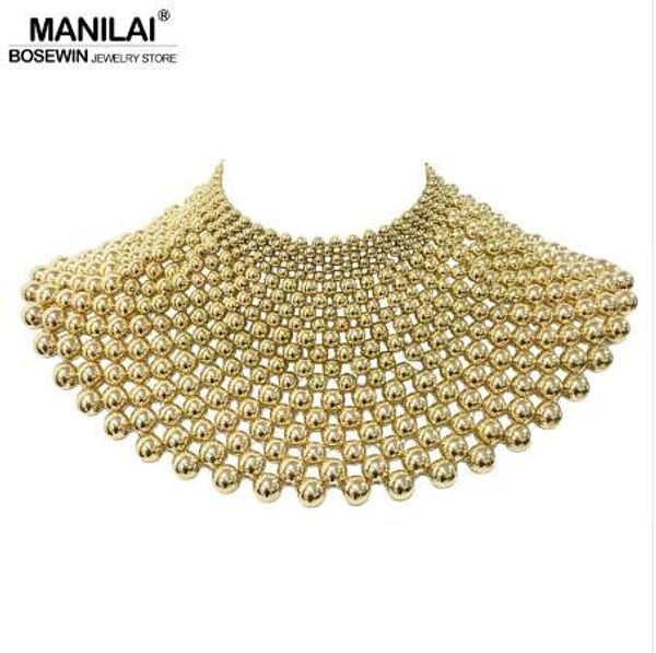 

manilai indian jewelry handmade beaded statement necklaces for women collar beads choker maxi necklace wedding dress, Blue;red