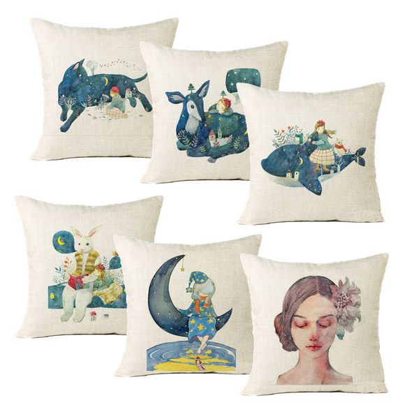 

новый мультфильм животных девушка серии наволочки 6 стилей компании рекламные рекламные подарки могут быть напечатаны логотип бесплатно наст