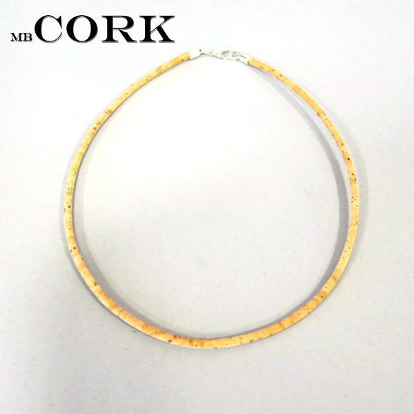 

whole salenatural cork necklace cord cord 42cm length, Silver