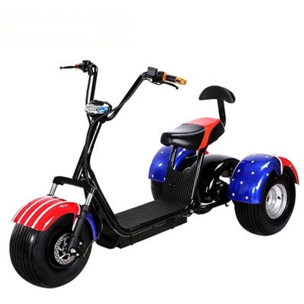 

Sc09 1000w 60v 20ah removable lithium battery electric tricycle citycoco cooter tock in europe